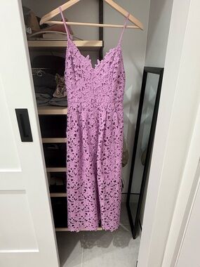 ASTR Light Orchid Lace Dress NWT Lavender Midi Spaghetti Strap